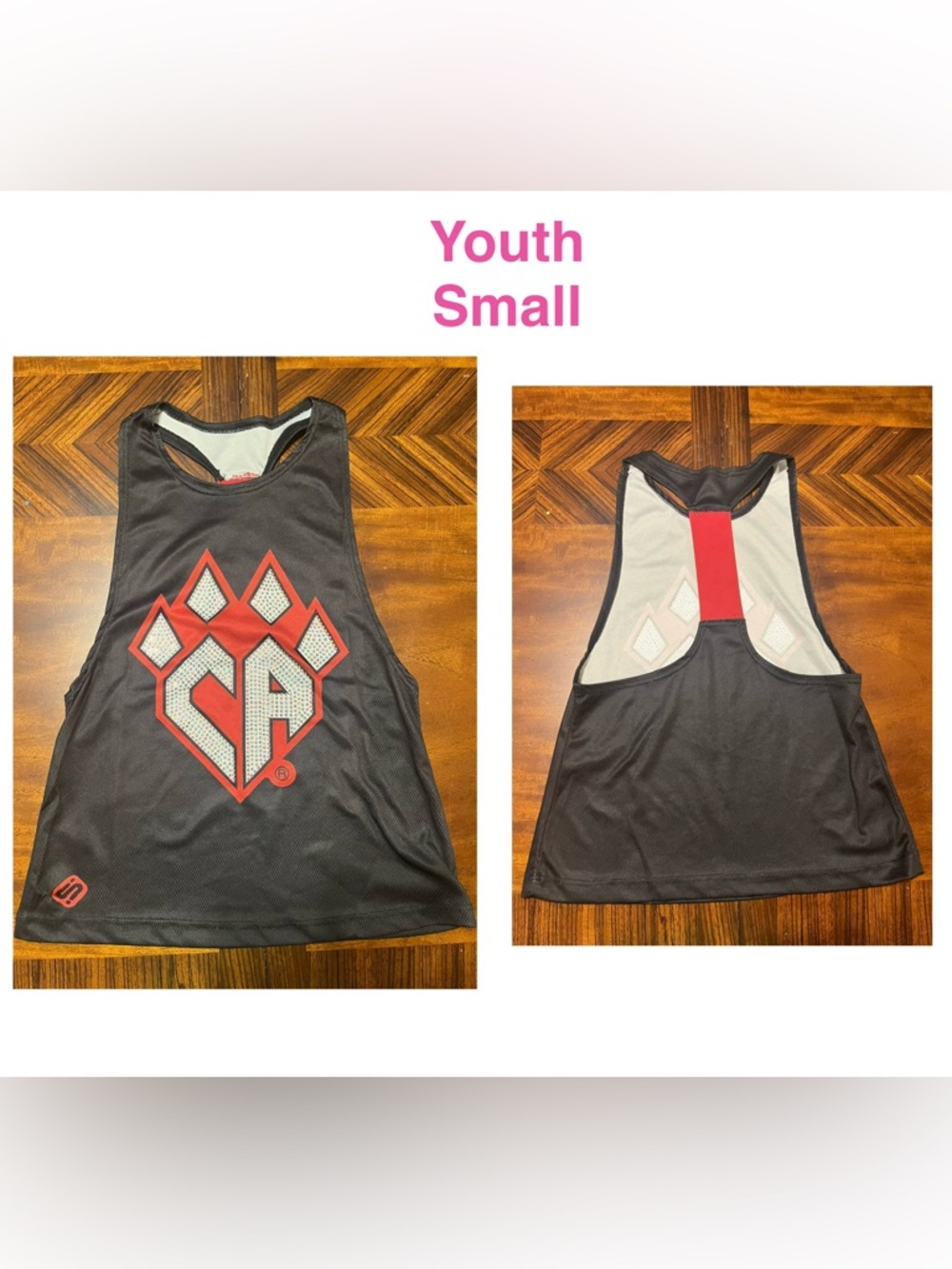 Cheer Athletics Youth Small Black & Red Athletic Tank Top